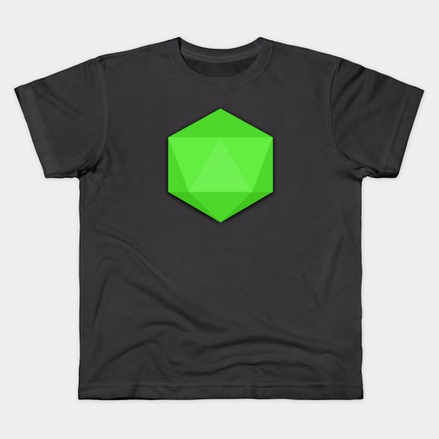 Flat Design D20 (green) Kids T-Shirt by RehdPanda